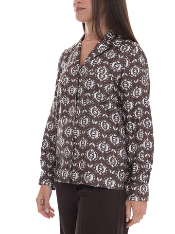 Camicia Marrone-bianco Weekend Max Mara Donna