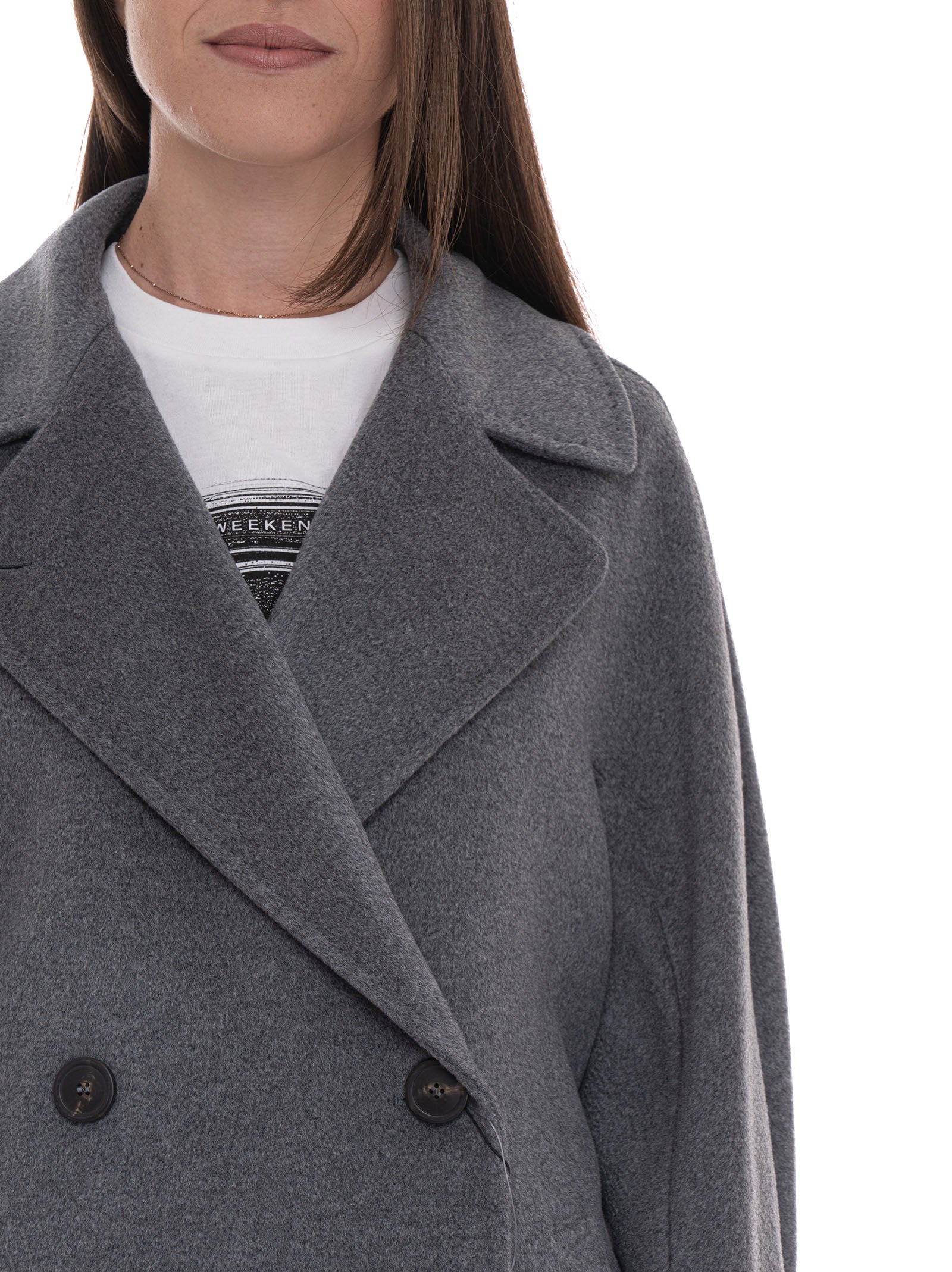 Weekend Max Mara Women's Resina Wool Coat in Grey - Scaglione Ischia