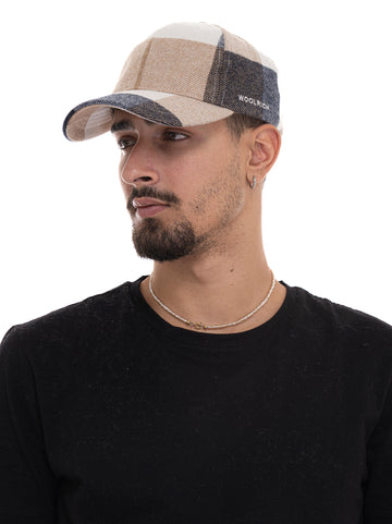 Cappello Beige-blu Woolrich Uomo