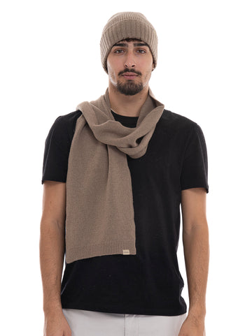 Woolrich Men's Beige Scarf and Hat Set