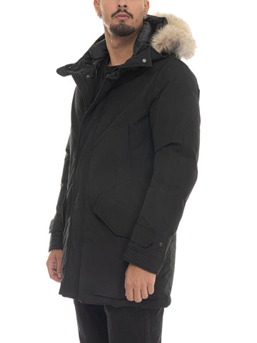 Giaccone con cappuccio Polar hight collar df  Nero Woolrich Uomo