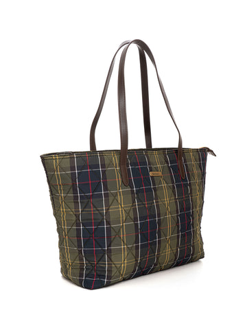 Borsa in tessuto modello shopper Verde Barbour Donna