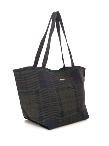 Borsa in tessuto modello shopper Verde Barbour Donna