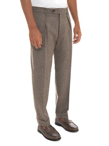 Pantalone modello chino CHIAIA Greige Berwich Uomo