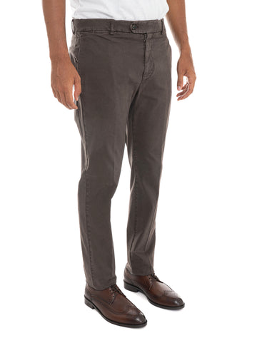 Pantalone modello chino YRETROGDLONG Testa di moro Berwich Uomo