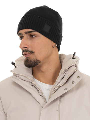 Cappello in maglia AKAIO-R-HAT Nero BOSS Uomo