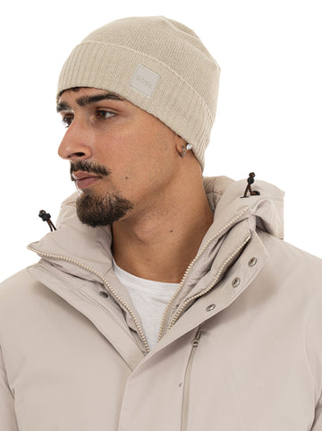 Cappello in maglia AKAIO-R-HAT Beige BOSS Uomo