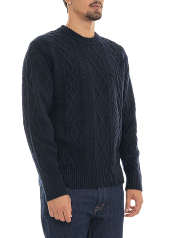 Pullover girocollo ATRECCIO Blu BOSS Uomo