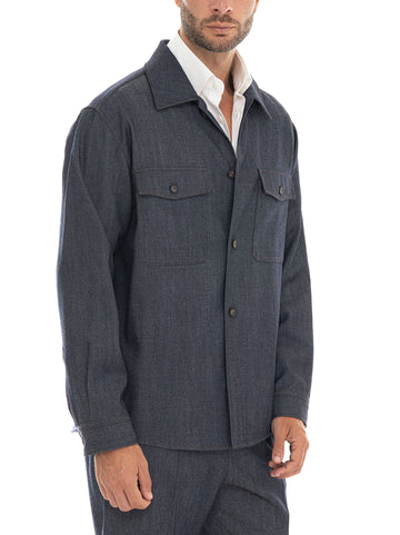 Overshirt C-CARPER-OS Blu BOSS Uomo