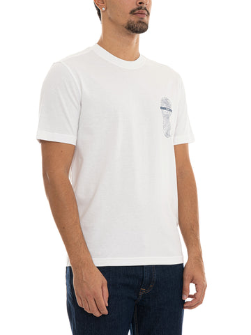 T-shirt TE-FOOTPRINT Bianco BOSS Uomo