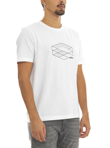 T-shirt TS-NETWORK-FLAG Bianco BOSS Uomo