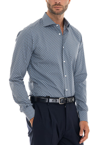 Camicia casual Blu-marrone Carrel Uomo