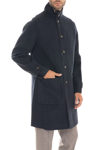 Cappotto in lana Blu-grigio Devorè Uomo