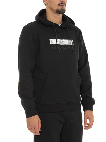Felpa con cappuccio Nero EA7 Uomo