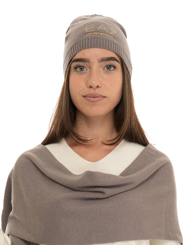Set Sciarpa e Cappello Taupe EA7 Donna