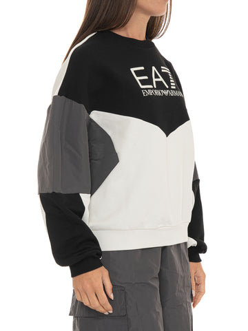 Felpa Nero-grigio EA7 Donna