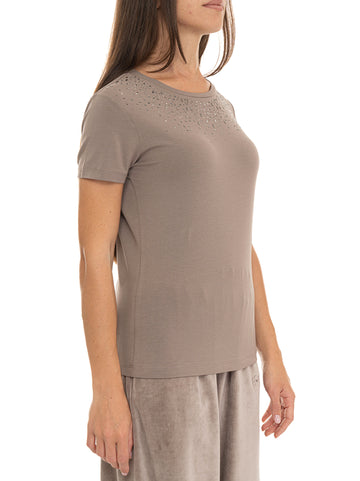 T-shirt Taupe EA7 Donna