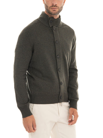 Cardigan in lana Verde bottiglia Gran Sasso Uomo