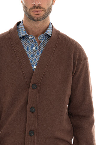 Cardigan in lana Tortora Gran Sasso Uomo