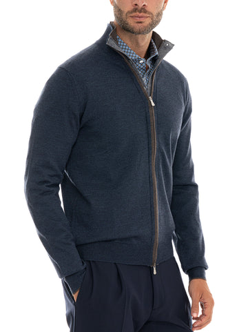 Cardigan Blu denim Gran Sasso Uomo