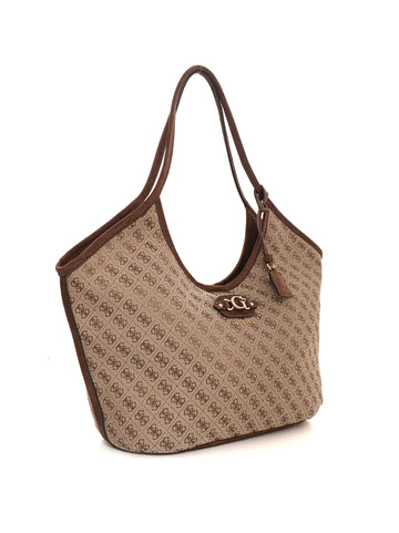 Borsa modello shopper grande Samantha girlfriend tote Beige-marrone Guess Donna