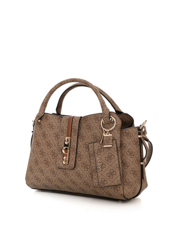 Borsa rettangolare media Yvonne logo Beige Guess Donna