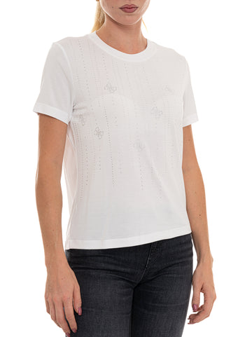 T-shirt Ss cn diamond Bianco Guess Donna