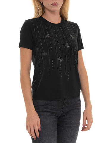 T-shirt Ss cn diamond Nero Guess Donna
