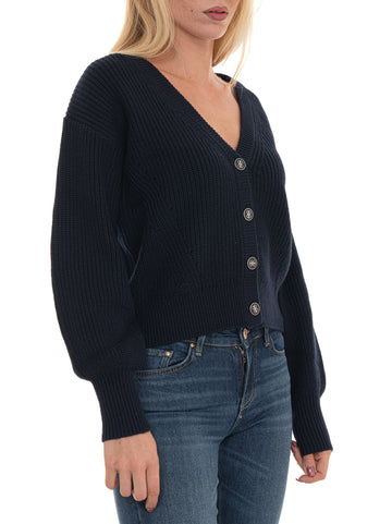 Cardigan corto con bottoni Blu Guess Donna