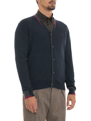 Cardigan Blu Harmont & Blaine Uomo