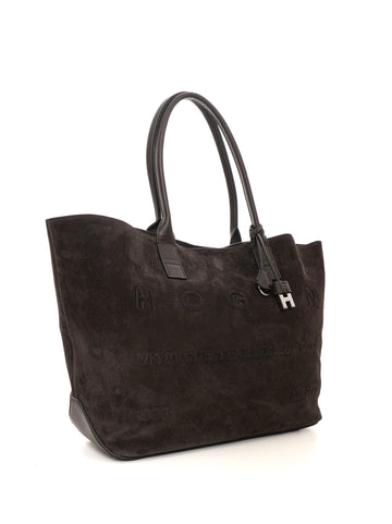 Borsa in pelle modello shopper Marrone Hogan Donna