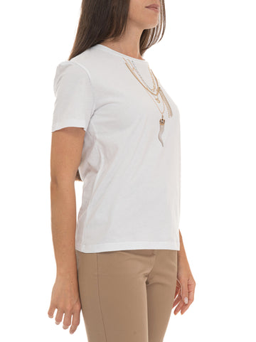 T-shirt girocollo Bianco Liu Jo Donna