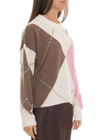 Maglia girocollo Rosa-marrone Liu Jo Donna