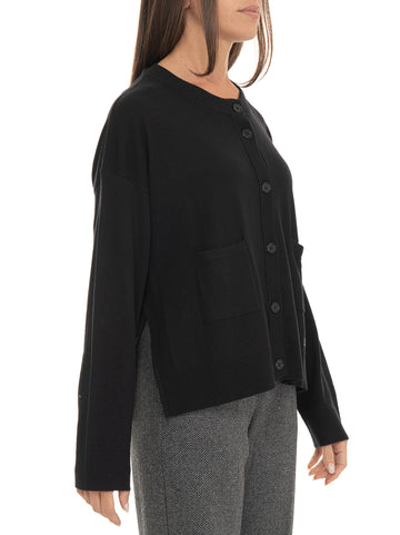 Cardigan corto in maglia Nero Liu Jo Donna