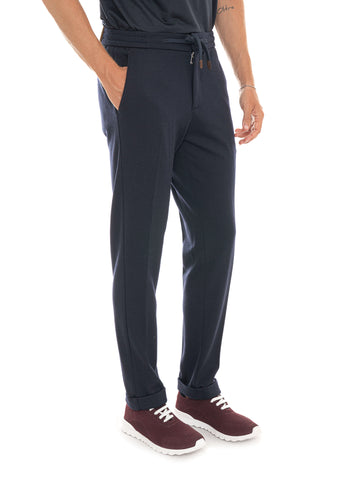Pantaloni Blu-bordeau Marco Pescarolo Uomo