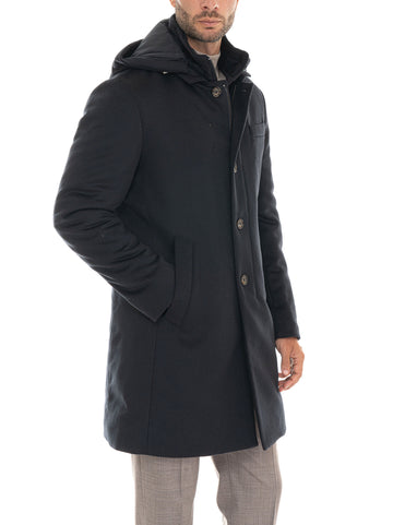 Cappotto con zip e bottoni Blu OnTheBund Uomo
