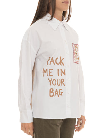 Camicia da donna oversize Pbbcanditi Bianco-beige Pennyblack Donna
