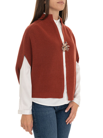 Giacchino in maglia Ruggine Quality First Donna