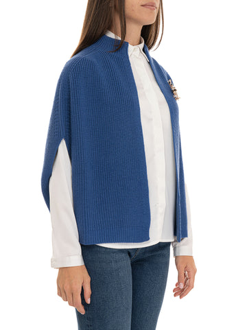 Giacchino in maglia Azzurro Quality First Donna