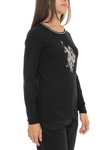 T-shirt Nero US Polo Assn Donna