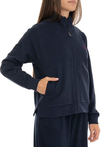 Felpa zip Blu US Polo Assn Donna