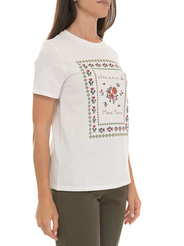 T-shirt Bianco-verde Weekend Max Mara Donna