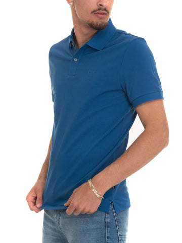 Light blue short-sleeved polo shirt by BOSS Man