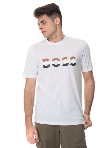 T-shirt girocollo mezza manica Bianco BOSS Uomo