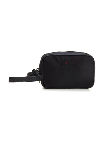 Pochette in leather and fabric Ubpocn Black Kiton Man