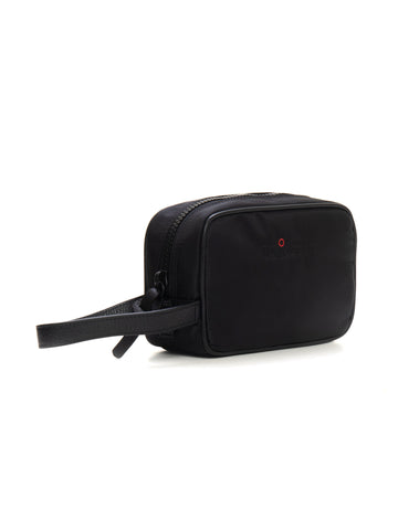 Pochette in leather and fabric Ubpocn Black Kiton Man