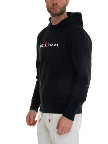 Felpa con cappuccio Blu Kiton Uomo