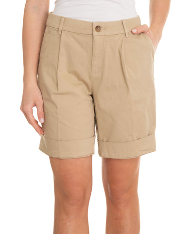 Bermuda shorts with C-taggie cuffs Beige BOSS Women