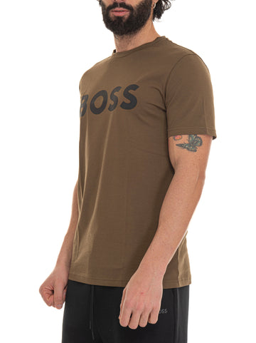 Green crew neck T-shirt BOSS Men