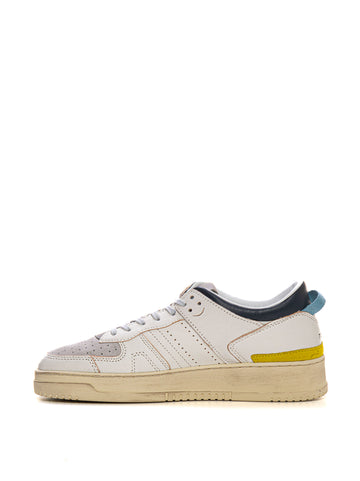 Leather sneakers with laces TORNEO White-grey DATE Men